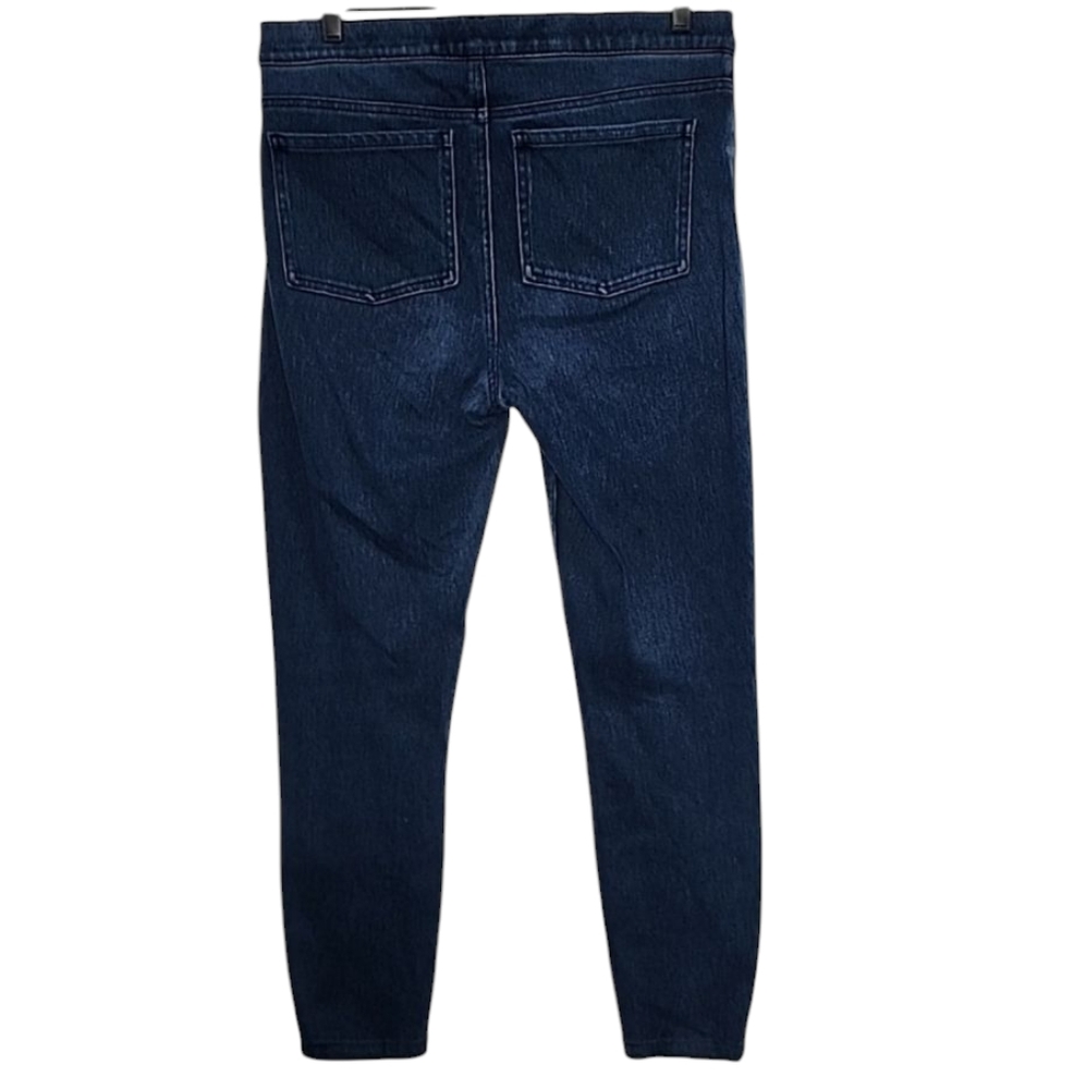 Spanx Womens Skinny Jeans Jeggings Blue Stretch Dark Wash Pull On High Rise Sz L - Picture 7 of 13
